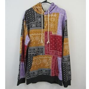 American Stitch XL Patchwork Printed Hooded Sweatshirt Bandana Hoodie Unisex